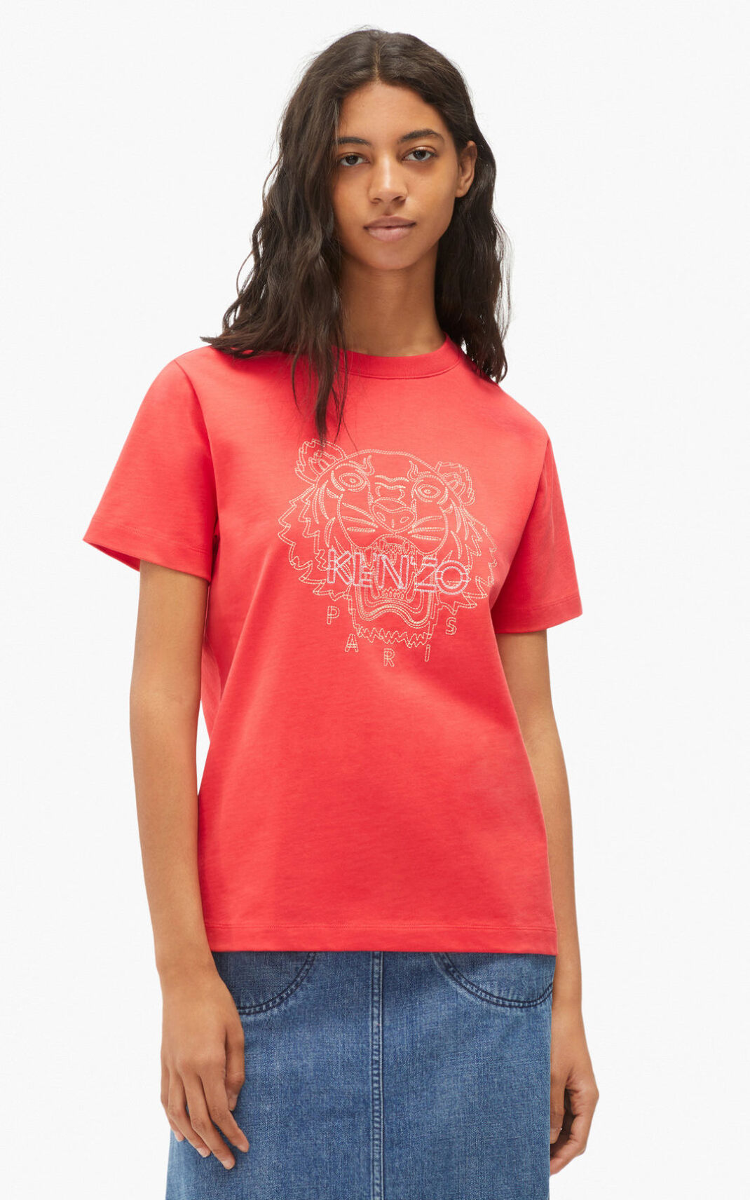 Kenzo Loose Tiger T-shirts Dame - Rød DK-895184